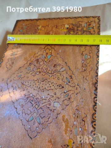 Пирографирани кутии,ретро поднос и кутия за часовник, снимка 3 - Антикварни и старинни предмети - 53755810