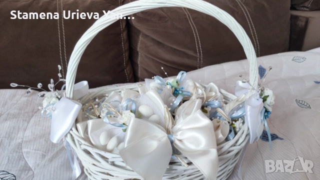 Дизайнерска официална рокля + сватбен букет и кошница, снимка 11 - Рокли - 51789297