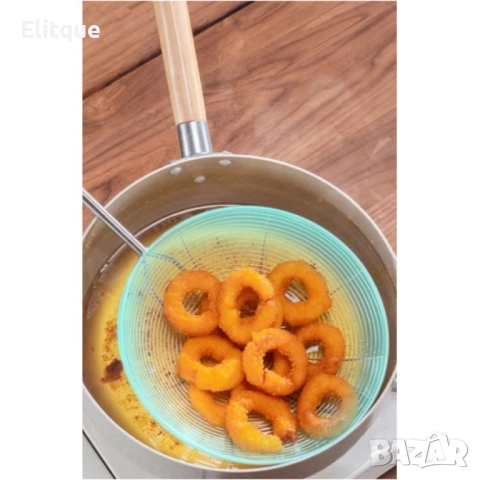 Мрежеста готварска шпатула за отцеждане от неръждаема стомана, 18 или 20 см, снимка 5 - Други - 52901452