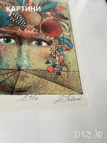 Любомир Йорданов графика - “Театър II” картина литография, снимка 2 - Картини - 49754648