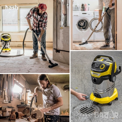 ПРАХОСМУКАЧКА KARCHER WD 6 PS, Сухо/мокро смукачка, снимка 3 - Прахосмукачки - 52676499