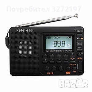 2023 RETEKESS V115 Цифров преносим радиоприемник, снимка 12 - Bluetooth тонколони - 41225577