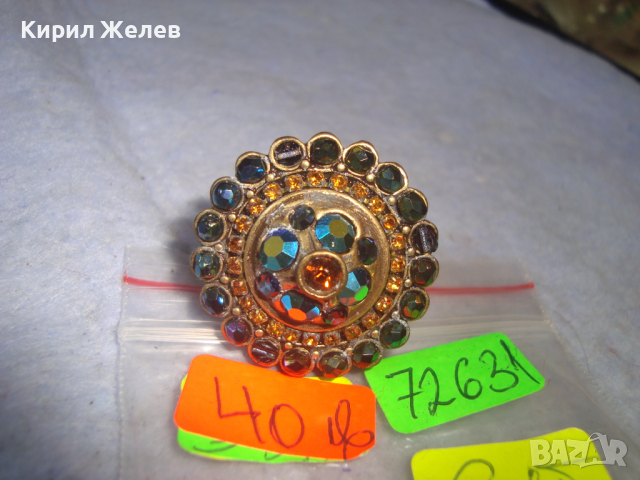 РЕТРО - ВИНТИДЖ БРОНЗОВ СКЪПОЦЕНЕН АРТ ДЕКО РЕГУЛИРУЕМ ФИЛИГРАНЕН СТИЛ ПРЪСТЕН с КРИСТАЛИ 72631, снимка 4 - Пръстени - 36380618