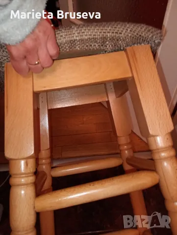 Дървени бар столове с тапицерия 83 см., снимка 4 - Столове - 49552019