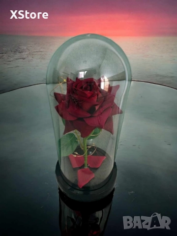 Красива осветена роза в стъкленица с красива подаръчна кутия, снимка 7 - Подаръци за жени - 51857498
