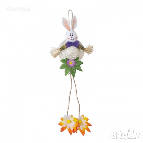 2740 Великденска украса Малко зайче с шапка и висулка, снимка 3 - Декорация за дома - 36085004