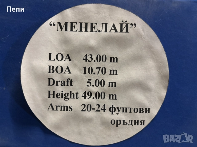 Макет на кораб - военна фрегата Менелай 1810 г., снимка 7 - Колекции - 52142888