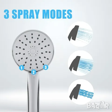 Душ слушалка  с 3 функции 