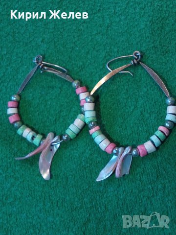 АРТ ХЕНД-МЕЙД ОБЕЦИ СРЕБРО 925 СРЕБЪРНИ ОБЕЦИ с КАМЪНИ и СЕДЕФ 2378, снимка 7 - Обеци - 30274749