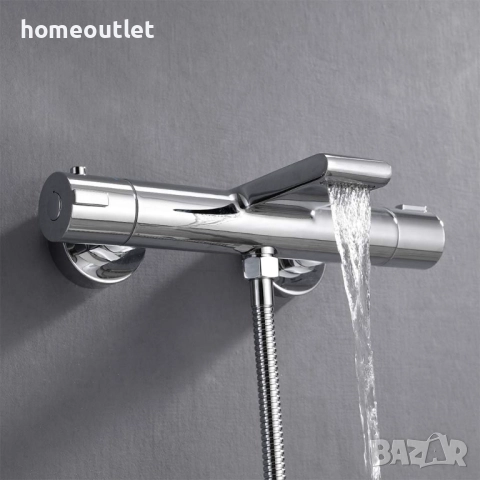 ПРОМОЦИЯ Термостатен смесител за вана и душ с каскаден водопад AIHOM ZM300031 SILVER, снимка 2 - Смесители - 51985847