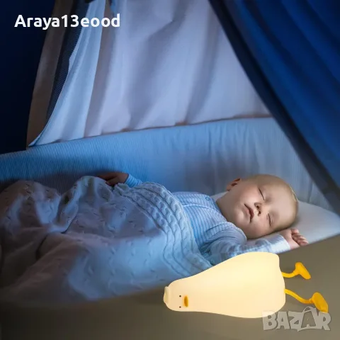Нощна LED лампа Патенце – акумулаторна, с топла светлина и автоматично изключване, снимка 2 - Детски нощни лампи - 55739954