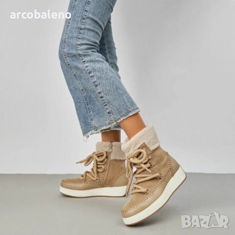 Дамски зимни боти до глезена, 3цвята , снимка 8 - Дамски боти - 52753355