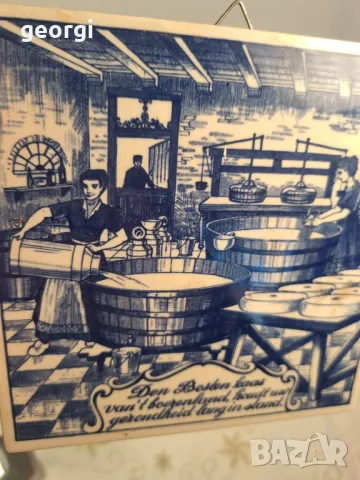 немска декоративна порцеланова плочка за стена 25/4, снимка 3 - Декорация за дома - 50248384