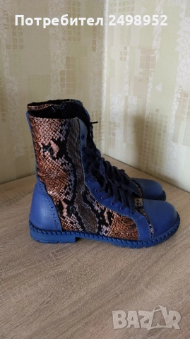 Дизайнерски боти от естествена кожа ,,Gabina", Размер 39, снимка 3 - Дамски боти - 51942670