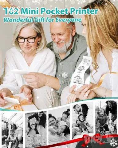 Принтер,Мини мобилен термопринтер,печат на снимки,стикери, бележки, етикети, хартия 53 мм, Bluetooth, снимка 4 - Принтери, копири, скенери - 48391151