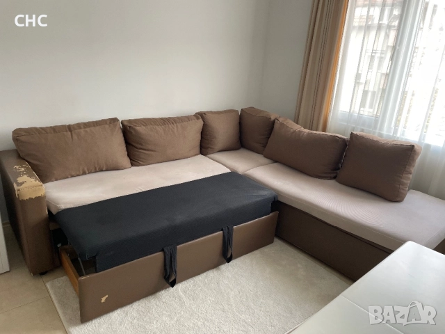 Ъглов разтегателен диван с размери 270/230 см. Холова гарнитура., снимка 5 - Дивани и мека мебел - 52352004