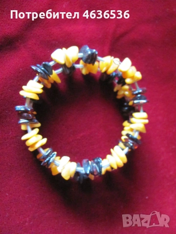 Дамска гривна естествен балтийски кехлибар, снимка 2 - Гривни - 53466787