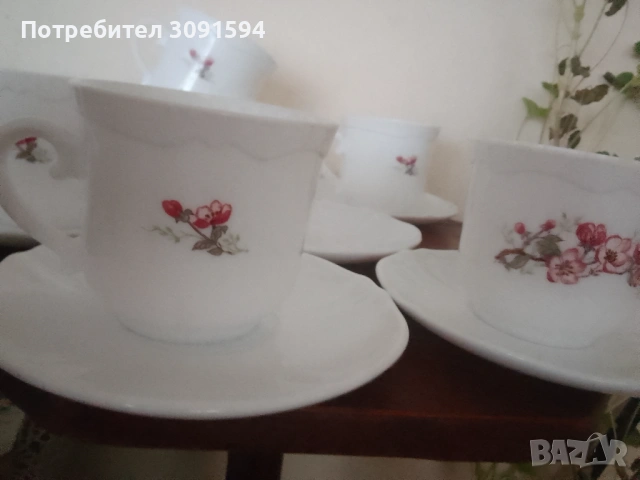 Сервиз 6 чаша и чинийки Arcopal Francee , снимка 8 - Сервизи - 53831075