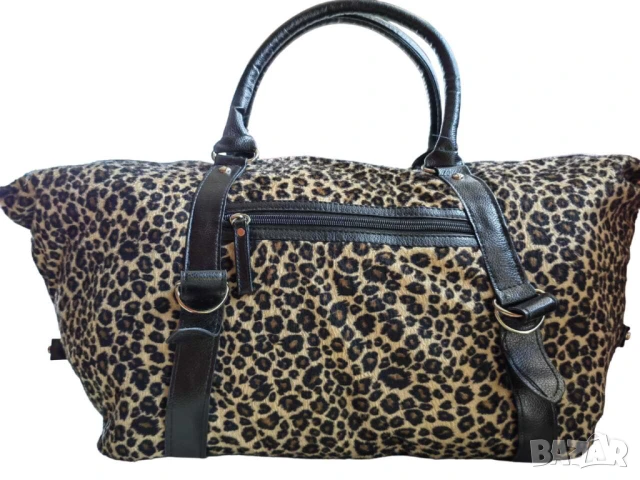 Дамска чанта с животинска щампа, 61х28х17 см