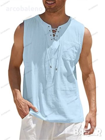 Мъжка модна лятна риза без ръкави, 10цвята - 023, снимка 9 - Ризи - 41690882