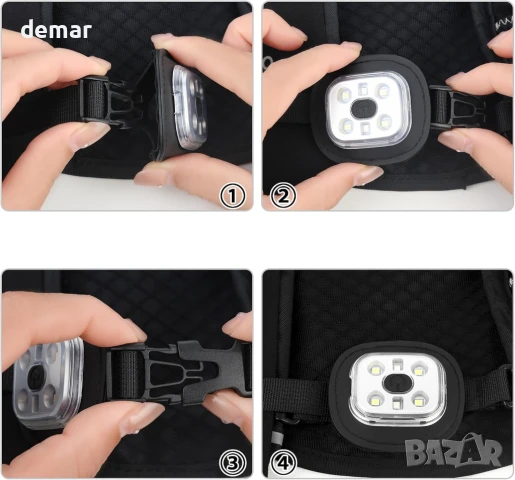 Yooixoo Жилетка за бягане със светлини и джоб за телефон, лека, дишаща, за мъже и жени, снимка 7 - Други спортове - 50926708