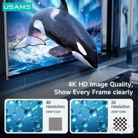 Кабел USAMS US-SJ531 U74 DP to DP 2 метра, снимка 8 - Кабели и адаптери - 44512388