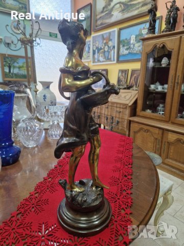 Уникална антикварна френска фигура статуетка пластика , снимка 5 - Антикварни и старинни предмети - 41594424
