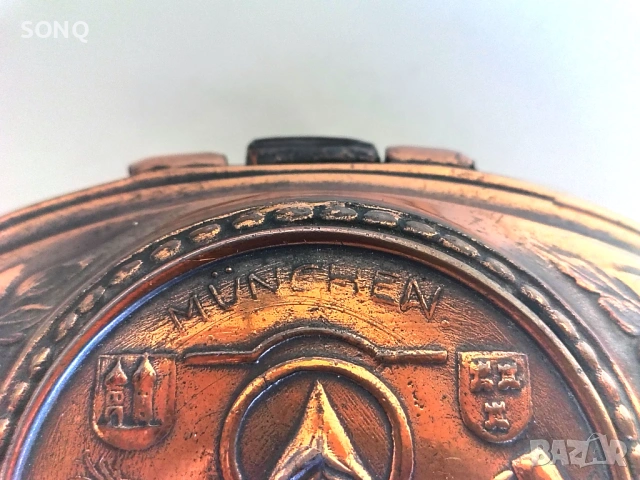 Прекрасна Стара Немска Бронзово - Медна Кутия За Бижута, снимка 4 - Антикварни и старинни предмети - 53431533