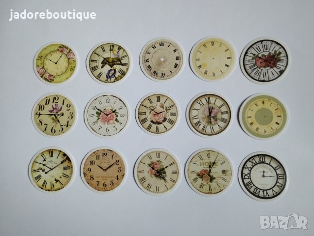 Скрапбук стикери "ретро часовници" - 15 бр /комплект, снимка 2 - Други - 41470320
