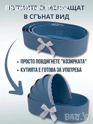 Подаръчна кутия "Бебешко кошче", снимка 2 - Подаръци за кръщене - 56239250