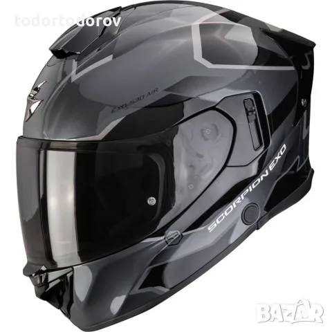 Мото каска SCORPION EXO-530 Slip Gray/Black 2026 ,вградени очила