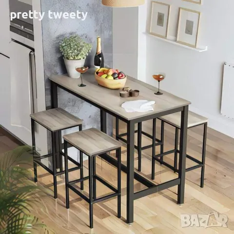 Комплект маса със столове от метал и дърво или метал с ПДЧ плотове в индустриален стил , снимка 6 - Маси - 49684977