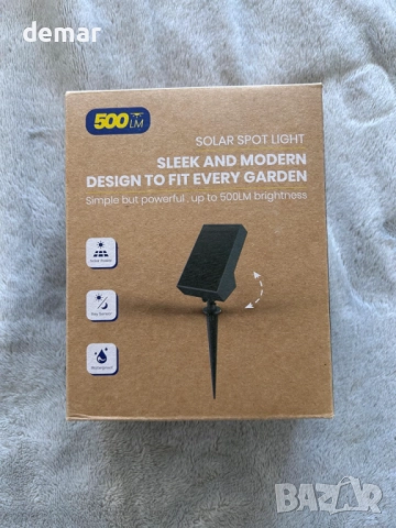 SOTTLOT Соларен LED прожектор за външен монтаж, димируем, топло бяло 3000K, IP65, 1 бр., снимка 9 - Соларни лампи - 51933556