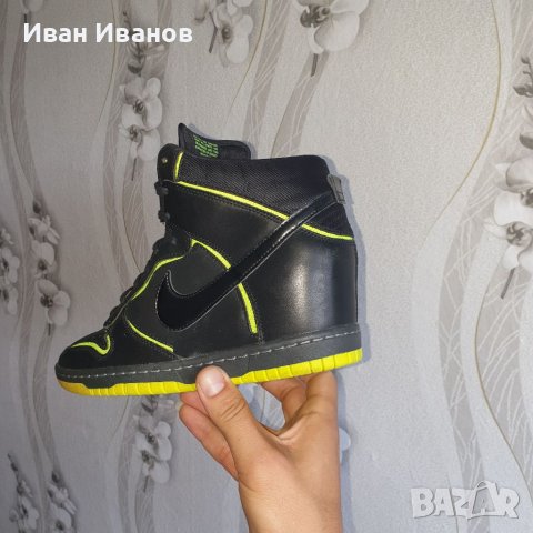 високи кецове Nike Dunk Sky Hi Cut Out Black Volt номер 40-40,5, снимка 12 - Маратонки - 40242044