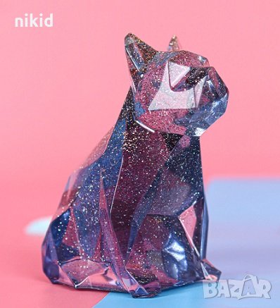 3d Геометрично куче френски Булдог силиконов молд декорация фондан шоколад гипс смола свещ сапун, снимка 4 - Форми - 34478181