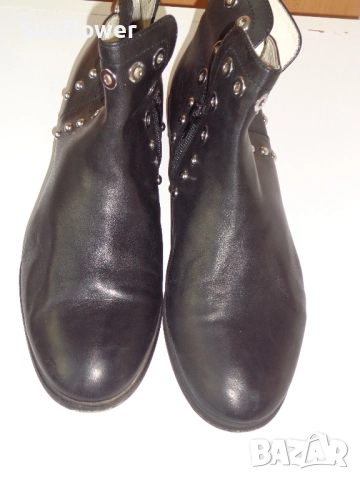 Черни кожени боти с капси Café Noir, размер 40 , снимка 9 - Дамски боти - 51722196