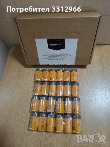 24 броя алкални батерии Amazon Basics C Cell (тип C) с напрежение 1,5 V