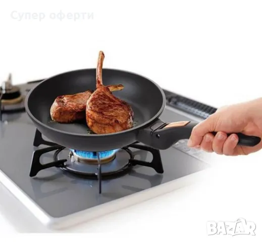 Тиган Tescoma SmartClick Ø24cm с подвижна дръжка, снимка 3 - Съдове за готвене - 49939418