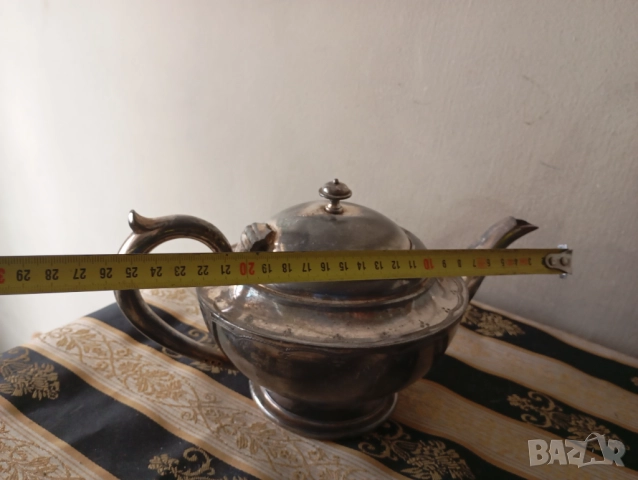 Посребрена кана за кафе,чай арт деко, снимка 4 - Други ценни предмети - 52533342