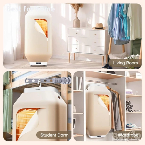 Преносима сушилня за дрехи - Надстройте сгъваема мини сушилня за дрехи, снимка 7 - Сушилни - 53582539