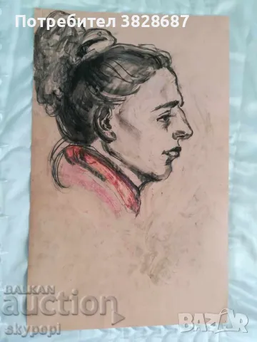 Портрет - техника въглен, снимка 3 - Картини - 48277323