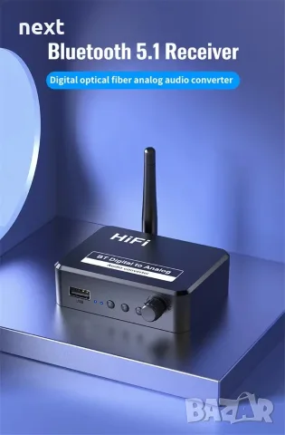 Bluetooth 5.0 аудио приемник и DAC конвертор – Optical Toslink към RCA / 3.5 мм AUX + Гаранция, снимка 10 - Други - 39681364