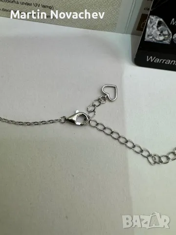 Сребърно колие с висулка и мойсанит (Диамант) 0.5 карата , снимка 6 - Колиета, медальони, синджири - 47313694