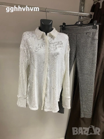 риза с обръщащи се пайети