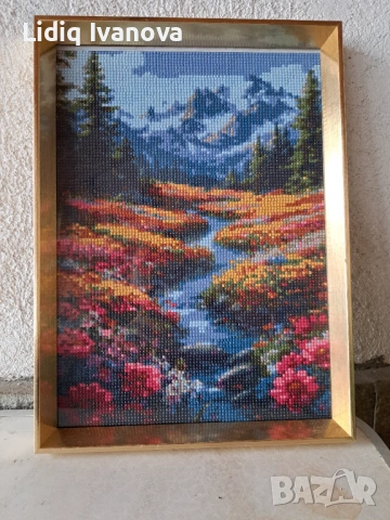 Диамантен гоблен пейзаж-готов и рамкиран