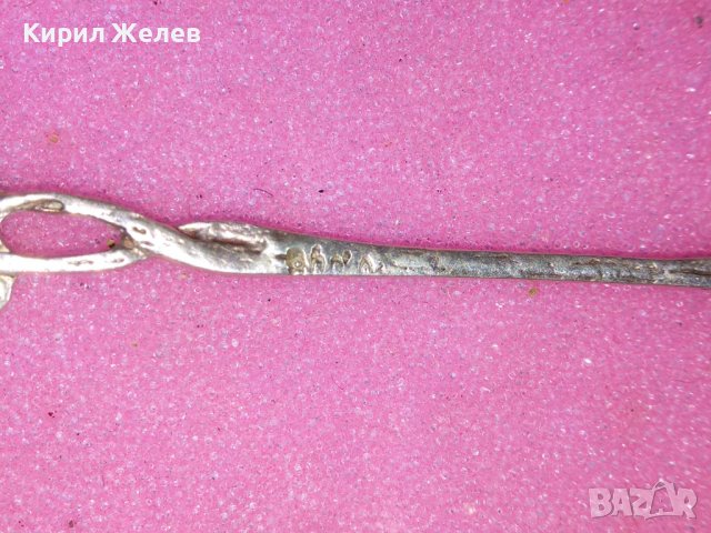 СТАРА НЕМСКА ФЛОРАЛНА КОЛЕКЦИОНЕРСКА ДЕСЕРТНА СРЕБЪРНА ВИЛИЧКА СРЕБРО 800 ПРОБА 42990, снимка 6 - Колекции - 44372872