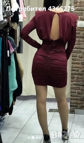 НОВО‼️УНИКАЛНА ВЕЧЕРНА РОКЛЯ в черно,зелено и бордо🔝интересен гръб и задна част❤️, снимка 4 - Рокли - 52461837