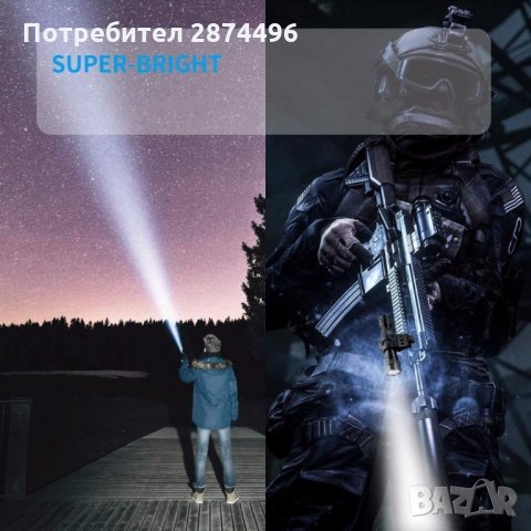 2720  мощен LED фенер от ново поколение XHP50, снимка 10 - Друга електроника - 35801173