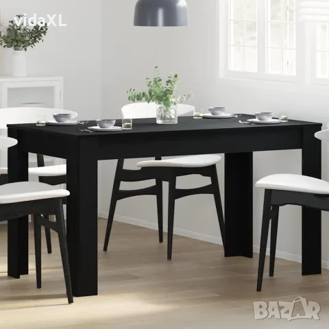 vidaXL Трапезна маса Черен дъб 140 x 74,5 x 76 см Инженерна дървесина, снимка 2 - Маси - 56148369