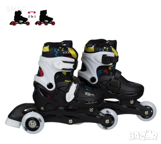 Детски ролери бели черни с шарки (31-34) S_1198247